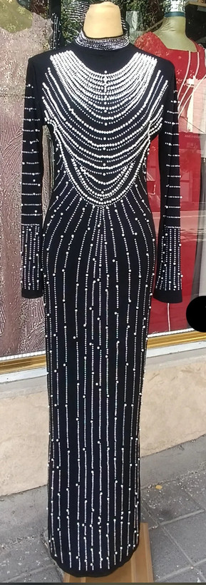 ماکسی فول کش ترک سنگکاری ومروارید دوزی