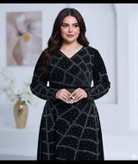 ماکسی مجلسی سایز بزرک جنس وارداتی فولکش نگینی