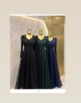 ماکسی مجلسی مزونی بینظیر مدل سارا جنس دانتل سنگدوزی با دست