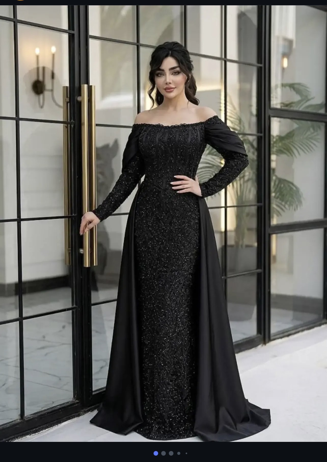 ماکسی مجلسی بینظیر مدل نگین  جنس گیپور چمنی وساتن زارا