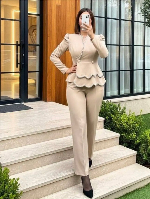 ست کت وشلوار مجلسی جنس مازراتی