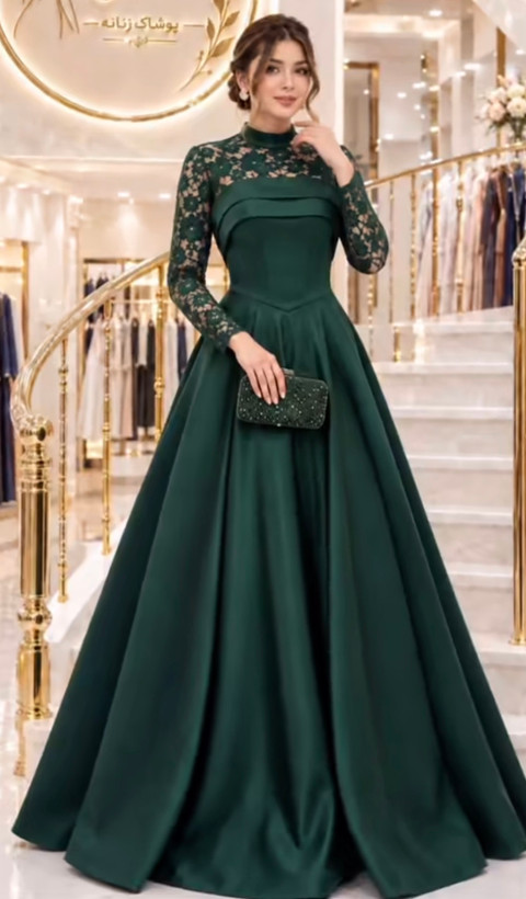 ماکسی مجلسی سوپر لوکس بینظیر مدل ایماه جنس دانتل مخملی وساتن امریکایی