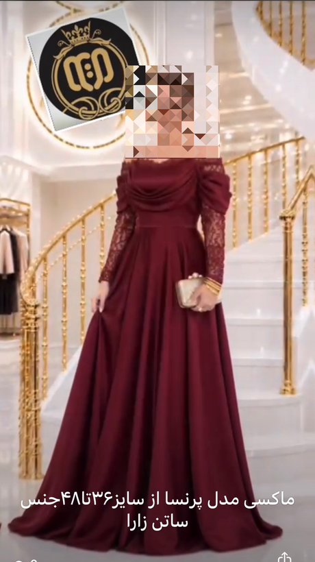 ماکسی مجلسی لاکچری مدل پرنسا جنس ساتن زارا